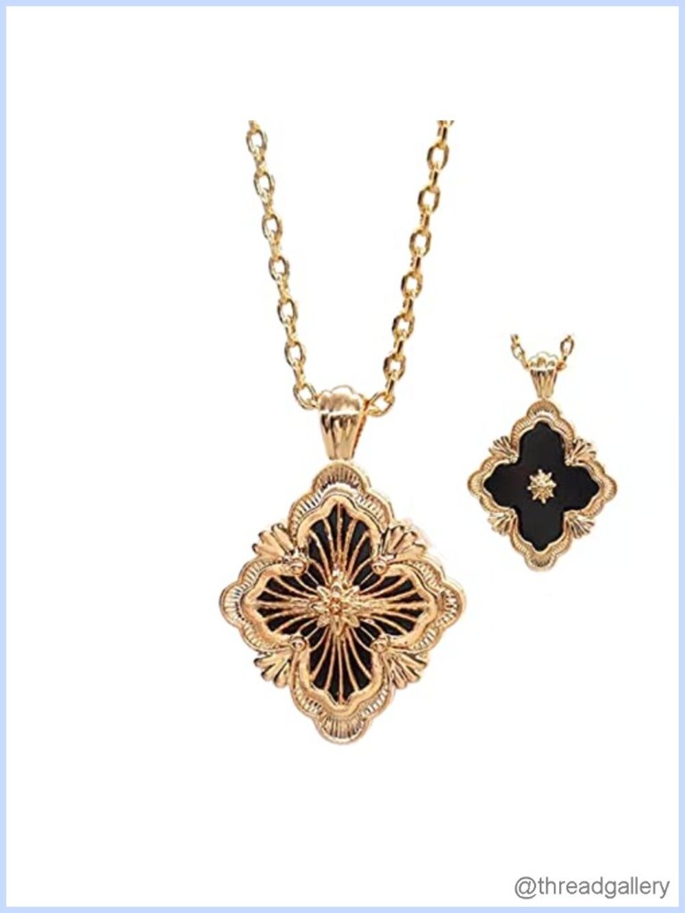 18K Gold-Plated Clover Necklace with Natural Stone Pendant